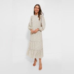 NWT Tuckernuck Hyacinth House Cream Floral Jesse Midi Dress Size Medium